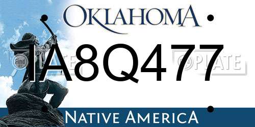 IA8Q477 Oklahoma License Plate