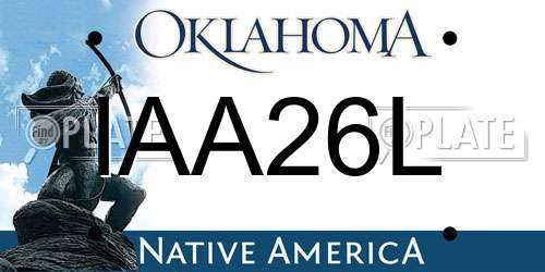 IAA26L Oklahoma License Plate