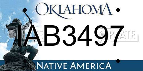 IAB3497 Oklahoma License Plate