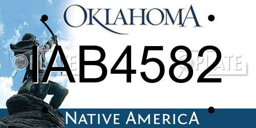 IAB4582 Oklahoma License Plate