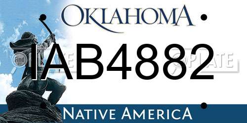 IAB4882 Oklahoma License Plate