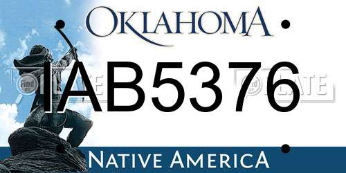 IAB5376 Oklahoma License Plate