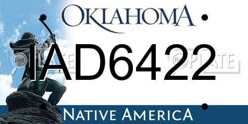 IAD6422 Oklahoma License Plate