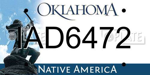 IAD6472 Oklahoma License Plate