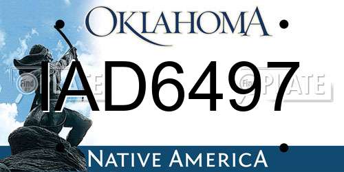 IAD6497 Oklahoma License Plate