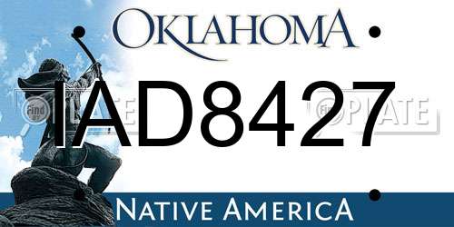 IAD8427 Oklahoma License Plate