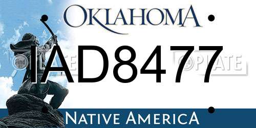 IAD8477 Oklahoma License Plate