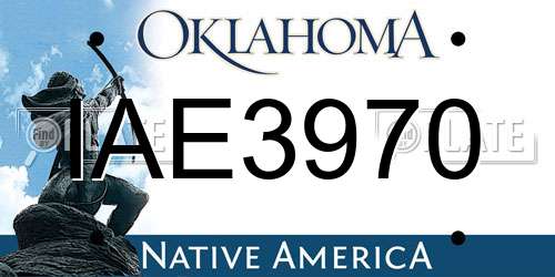 IAE3970 Oklahoma License Plate