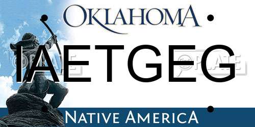 IAETGEG Oklahoma License Plate