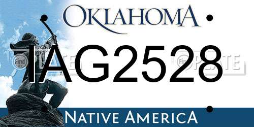 IAG2528 Oklahoma License Plate