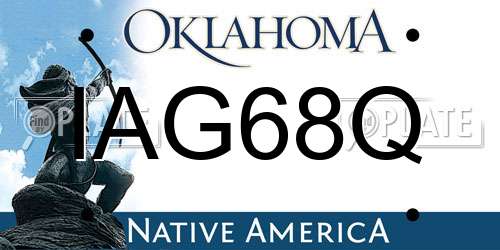 IAG68Q Oklahoma License Plate