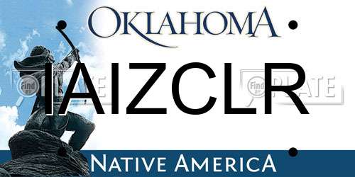 IAIZCLR Oklahoma License Plate