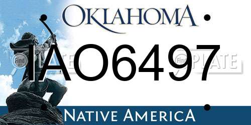 IAO6497 Oklahoma License Plate