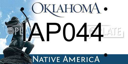 IAP044 Oklahoma License Plate