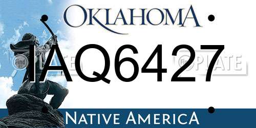 IAQ6427 Oklahoma License Plate
