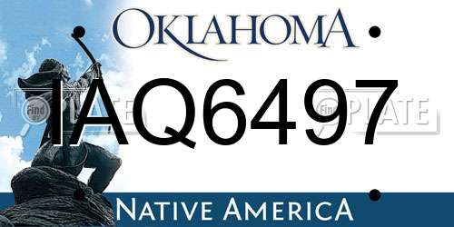 IAQ6497 Oklahoma License Plate