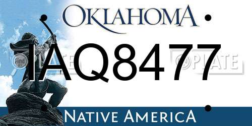 IAQ8477 Oklahoma License Plate