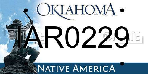IAR0229 Oklahoma License Plate
