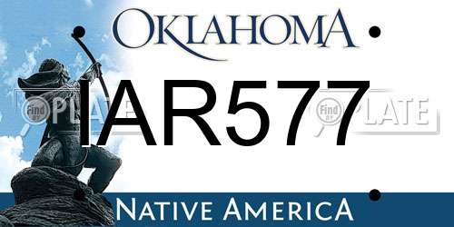 IAR577 Oklahoma License Plate