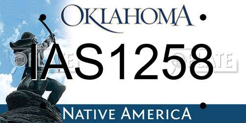 IAS1258 Oklahoma License Plate