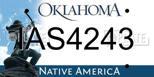 IAS4243 Oklahoma License Plate