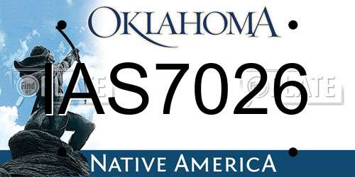 IAS7026 Oklahoma License Plate