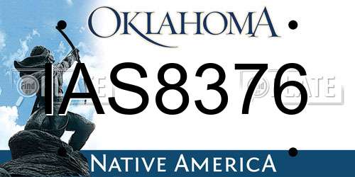 IAS8376 Oklahoma License Plate