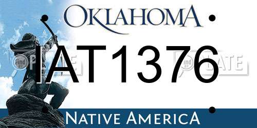 IAT1376 Oklahoma License Plate