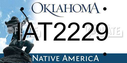 IAT2229 Oklahoma License Plate