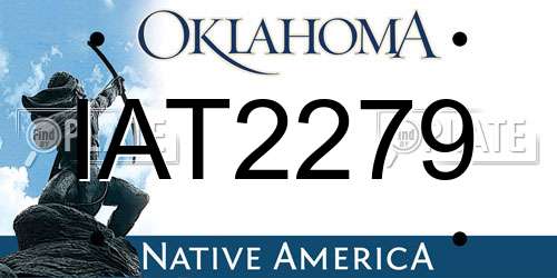 IAT2279 Oklahoma License Plate