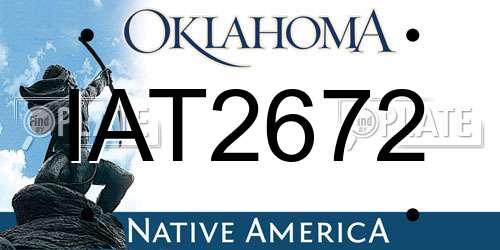 IAT2672 Oklahoma License Plate