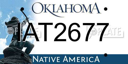 IAT2677 Oklahoma License Plate