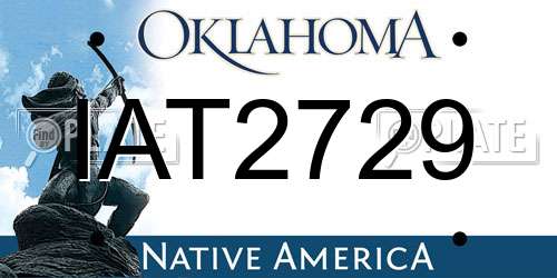 IAT2729 Oklahoma License Plate