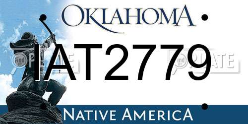 IAT2779 Oklahoma License Plate