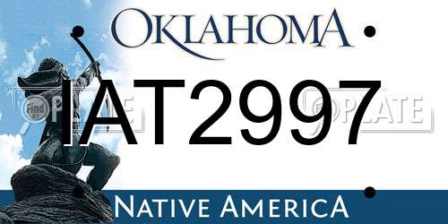 IAT2997 Oklahoma License Plate