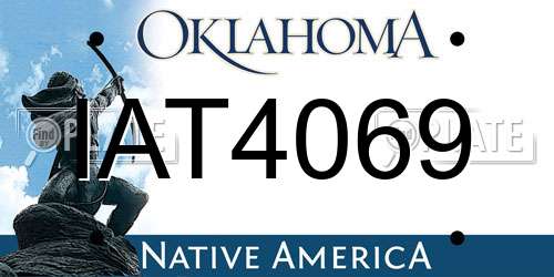 IAT4069 Oklahoma License Plate