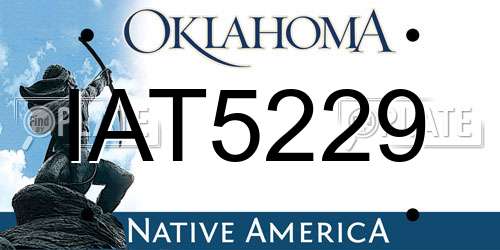 IAT5229 Oklahoma License Plate