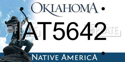 IAT5642 Oklahoma License Plate