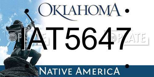 IAT5647 Oklahoma License Plate