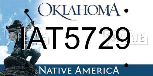 IAT5729 Oklahoma License Plate