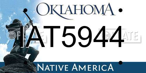 IAT5944 Oklahoma License Plate