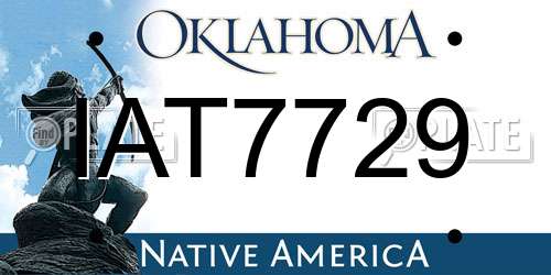 IAT7729 Oklahoma License Plate