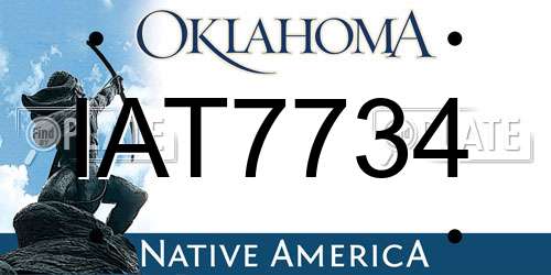 IAT7734 Oklahoma License Plate