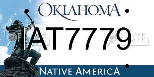 IAT7779 Oklahoma License Plate