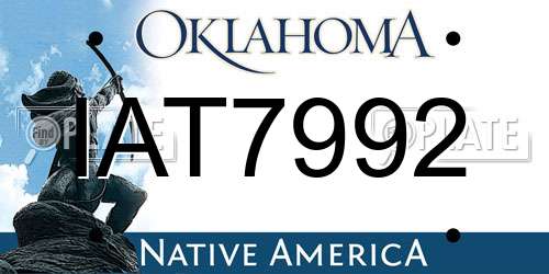 IAT7992 Oklahoma License Plate