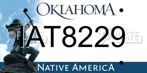 IAT8229 Oklahoma License Plate