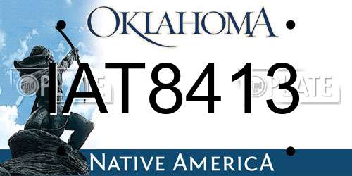IAT8413 Oklahoma License Plate