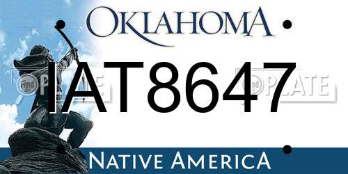 IAT8647 Oklahoma License Plate