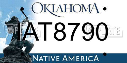 IAT8790 Oklahoma License Plate