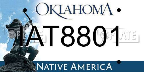 IAT8801 Oklahoma License Plate